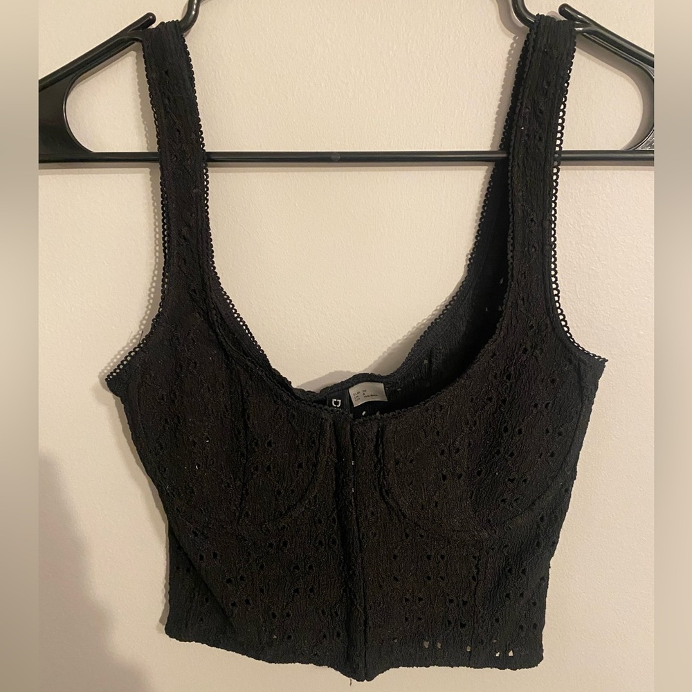 Black Corset Crop Top